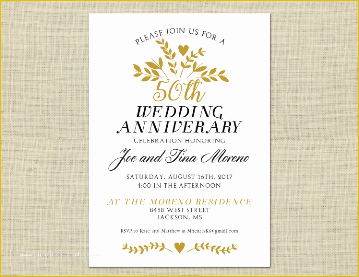 50th Wedding Anniversary Invitations Free Templates Of 32 50th Wedding Anniversary Invitation Designs