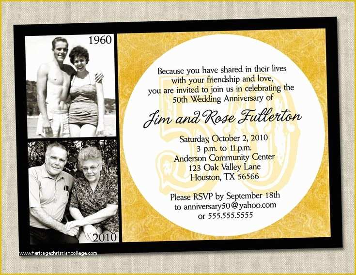 50th Wedding Anniversary Invitations Free Templates Of 50th Anniversary Invitation Golden Gold Anniversary