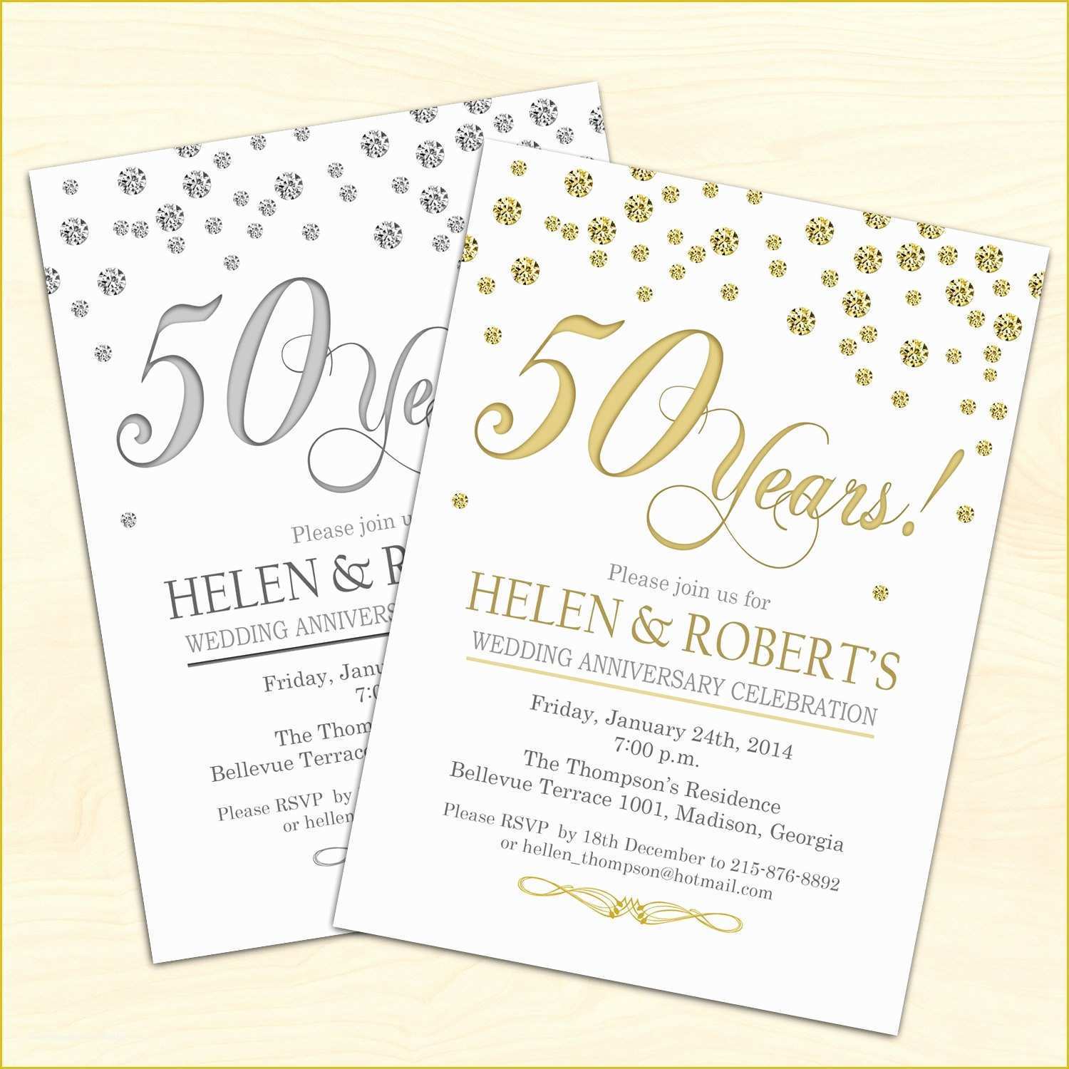 50th Wedding Anniversary Invitations Free Templates Of 50th Wedding Anniversary Invitation Confetti Gold White
