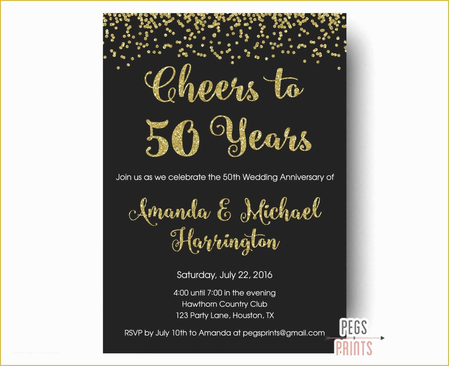 50th Wedding Anniversary Invitations Free Templates Of Cheers to 50 Years Invitation 50th Anniversary Invitation