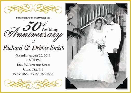 50th Wedding Anniversary Invitations Free Templates Of Free 50th Anniversary Wedding Invitation Printables