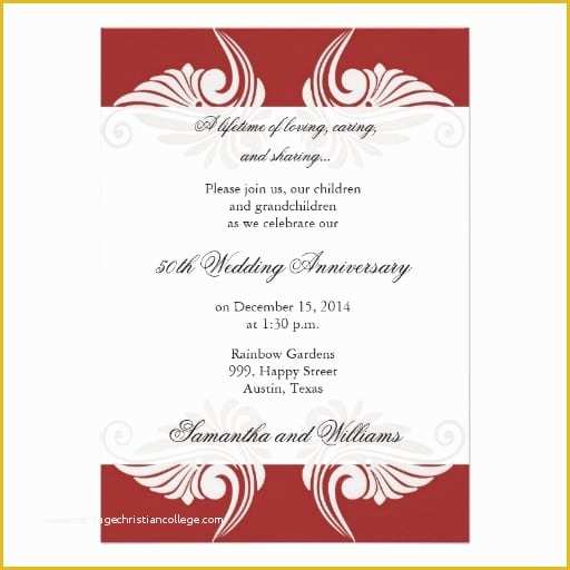 50th Wedding Anniversary Invitations Free Templates Of Printable Free 50th Anniversary Invitation