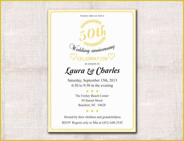 50th Wedding Anniversary Invitations Templates Free Download Of 10 Anniversary Invitation Templates Premium and Free