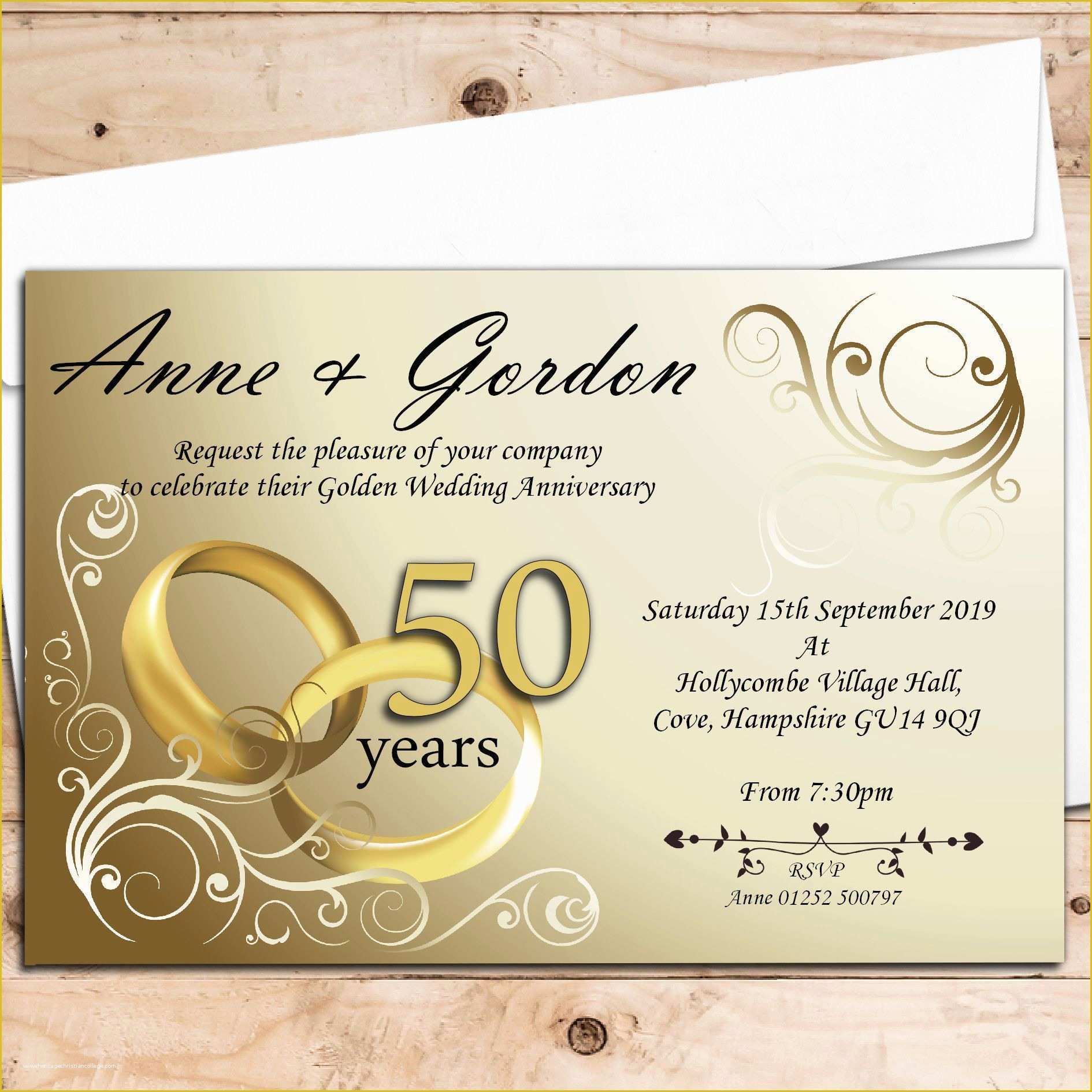 50th Wedding Anniversary Invitations Templates Free Download Of 10 Personalised Gold Rings 50th Golden Wedding Anniversary