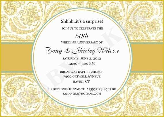 50th Wedding Anniversary Invitations Templates Free Download Of 50th Anniversary Invitation Rehearsal Dinner Diy Print Your