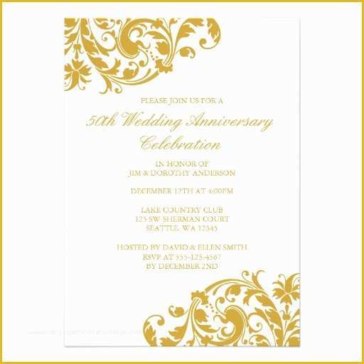 50th Wedding Anniversary Invitations Templates Free Download Of 50th Wedding Anniversary Invitations Free Templates Golden