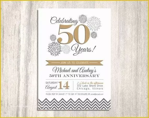 50th Wedding Anniversary Invitations Templates Free Download Of 50th Wedding Anniversary Printable Invitation