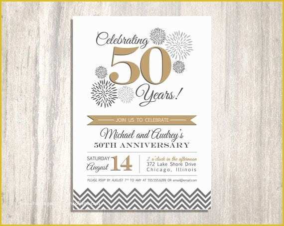 50th Wedding Anniversary Invitations Templates Free Download Of 50th Wedding Anniversary Printable Invitation