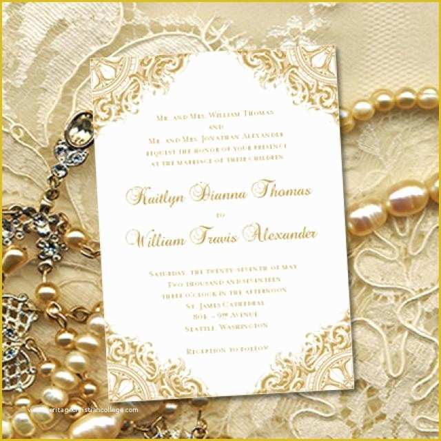 50th Wedding Anniversary Invitations Templates Free Download Of Gold &quot;vintage&quot; Wedding Invitations 50th Wedding