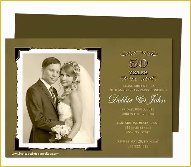 50th Wedding Anniversary Invitations Templates Free Download Of Wedding Anniverary Invitation Templates Vintage Golden