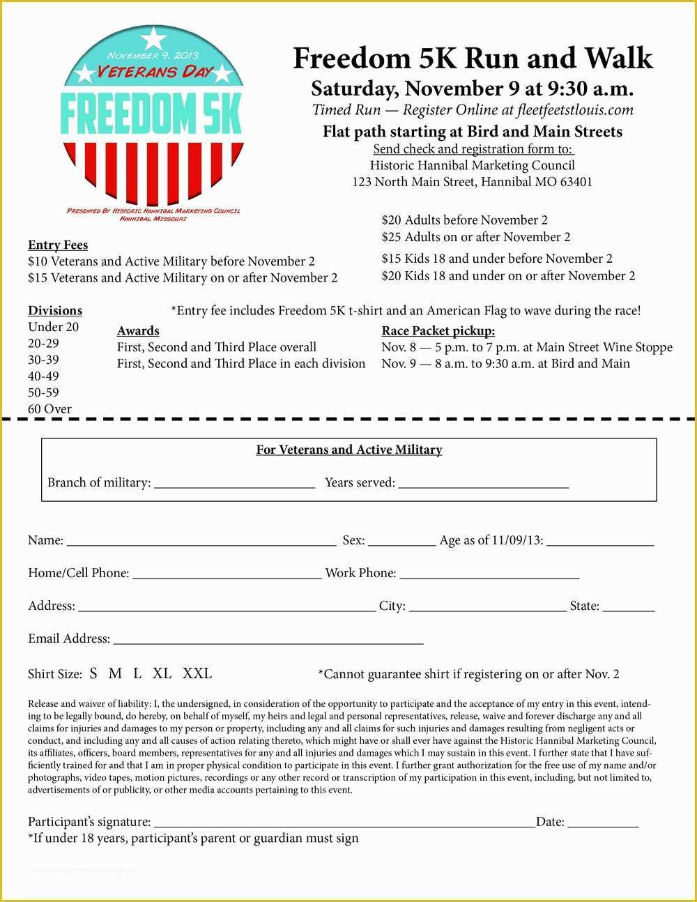 5k Registration form Template Free Of 5k Registration form Word forms 6147