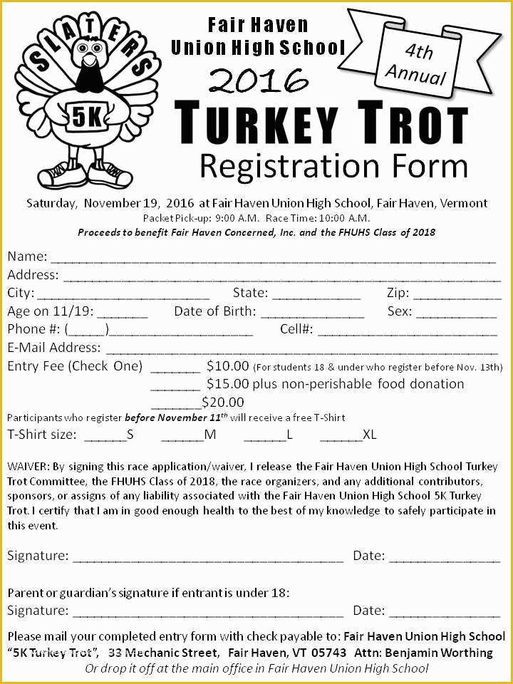 5k Registration form Template Free Of Registration form Fhuhs 5k Turkey Trot