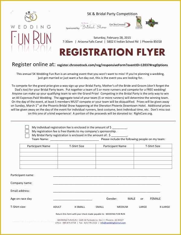 5k Registration form Template Free Of Registration form