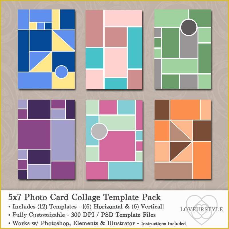 5x7 Collage Template Free Of 5x7 Template Pack Card Collage Collage