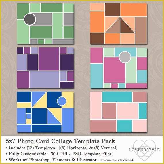 5x7 Collage Template Free Of 5x7 Template Pack Card Collage