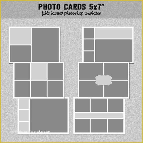 5x7 Collage Template Free Of 6 Card Templates 5x7" Set 3 Instagram Collage