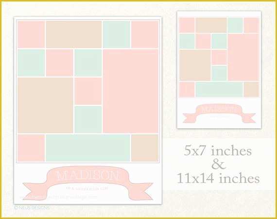 5x7 Collage Template Free Of Baby Girl Collage Storyboard Collage Newborn Template 5x7