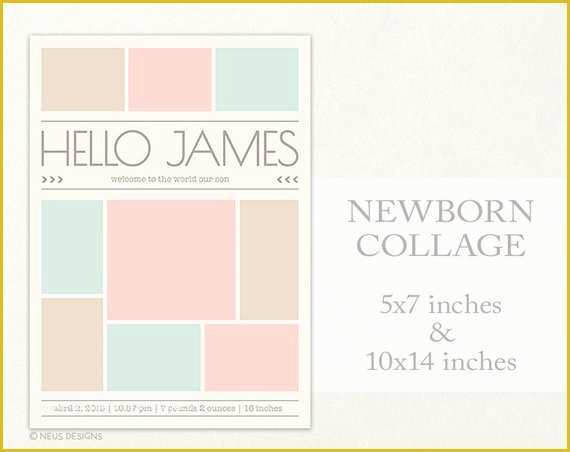 5x7 Collage Template Free Of Newborn Collage Newborn Template Photo Collage Template
