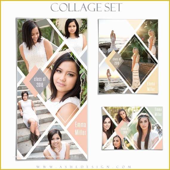 5x7 Collage Template Free Of Senior Collage Template Set Diamonds 3 Shop Collage