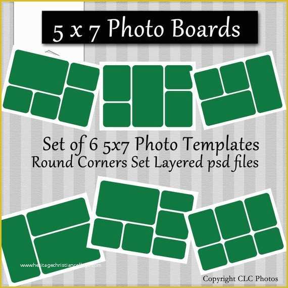 5x7 Collage Template Free Of Set Of 6 5x7 Round Corner Template Collage Story Board