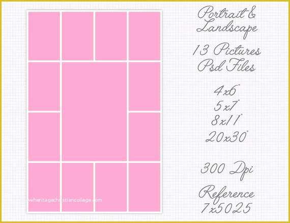 5x7 Collage Template Free Of Storyboard Collage Template 4x6 5x7 8x11 20x30