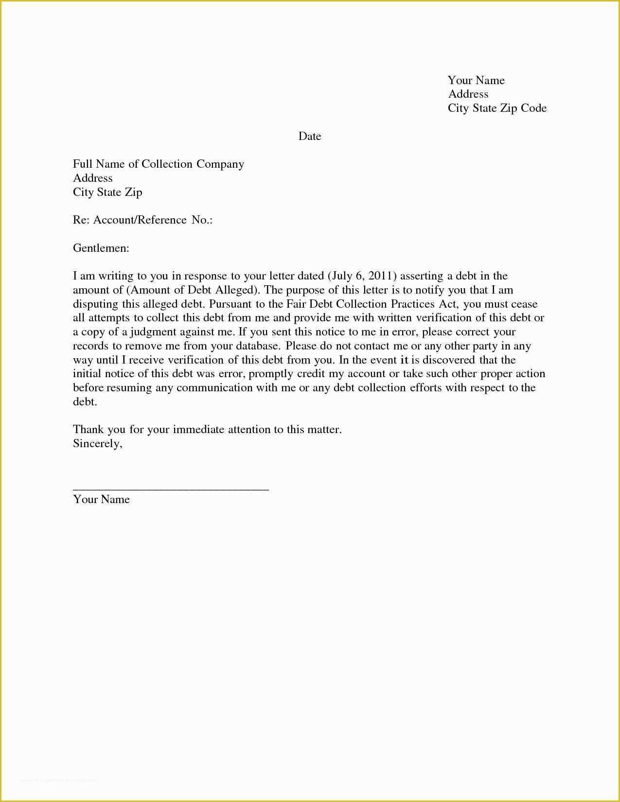 609 Letter Template Free Of 609 Dispute Letter to Credit Bureau Template Gallery