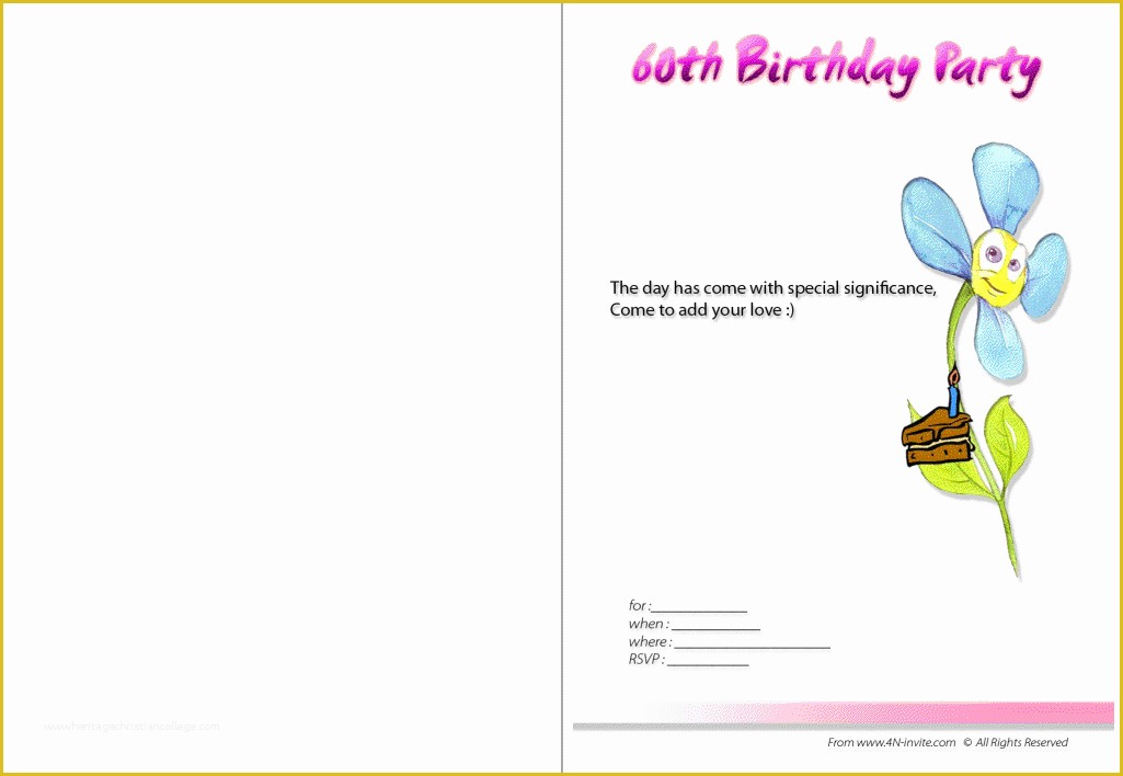 60th Birthday Party Invitation Templates Free Download Of 60th Birthday Invitation Card Template Free Download