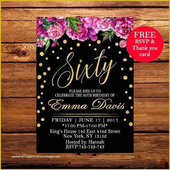 60th Birthday Party Invitation Templates Free Download Of 60th Birthday Invitation Surprise Birthday Party Invitation