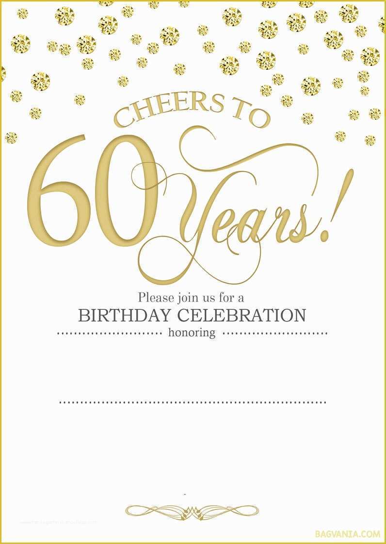60th Birthday Party Invitation Templates Free Download Of Free Printable 60th Birthday Invitations