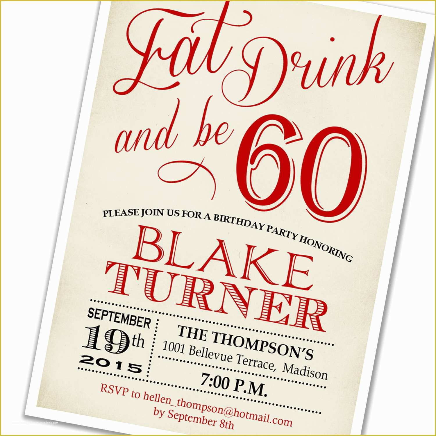 60th Birthday Party Invitation Templates Free Download