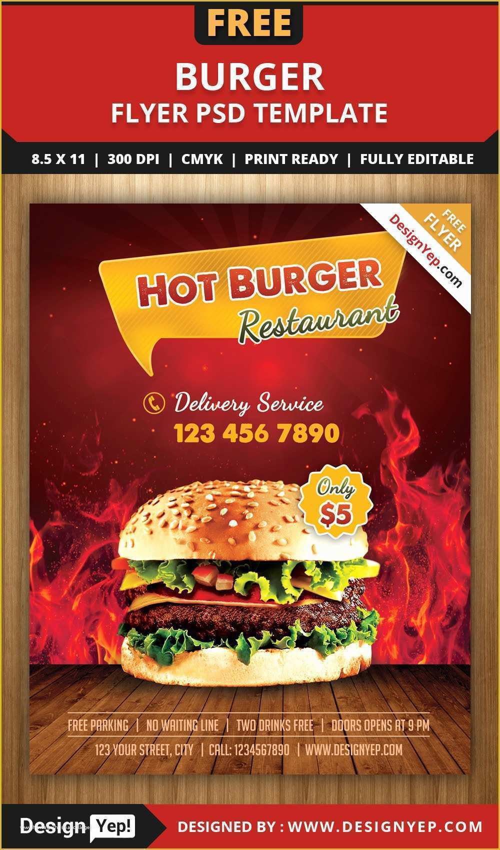 8.5 X 11 Flyer Template Free Of Free Burger Shop Flyer Psd Template Designyep