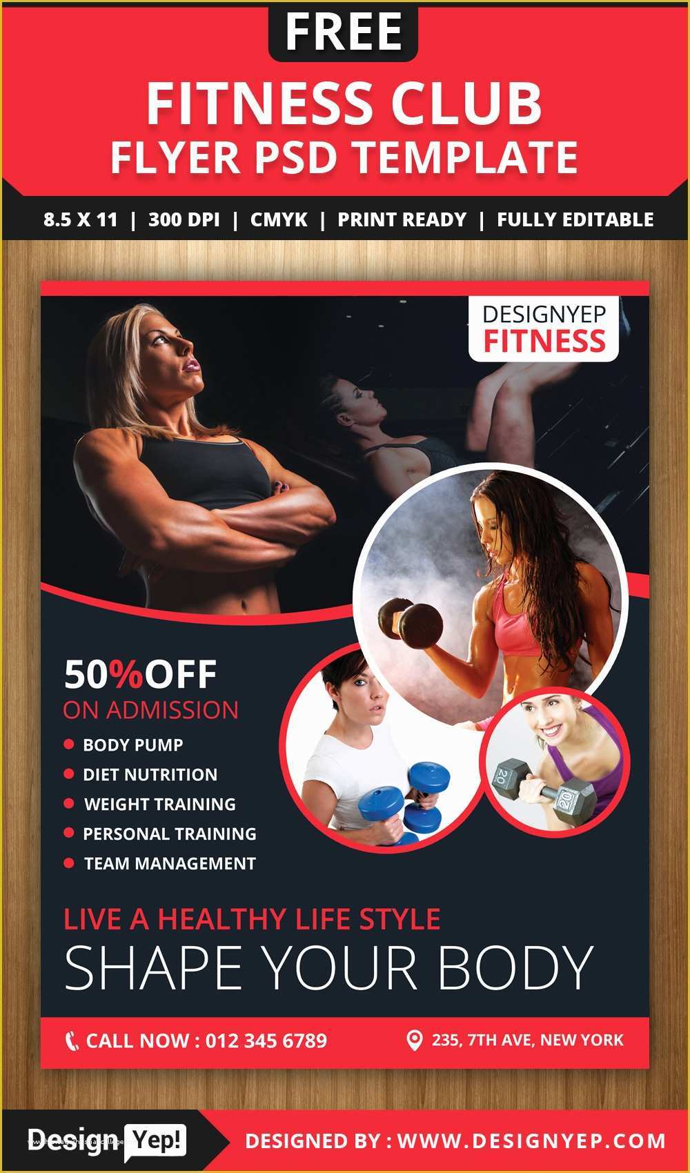 8.5 X 11 Flyer Template Free Of Free Fitness Club Flyer Psd Template Designyep