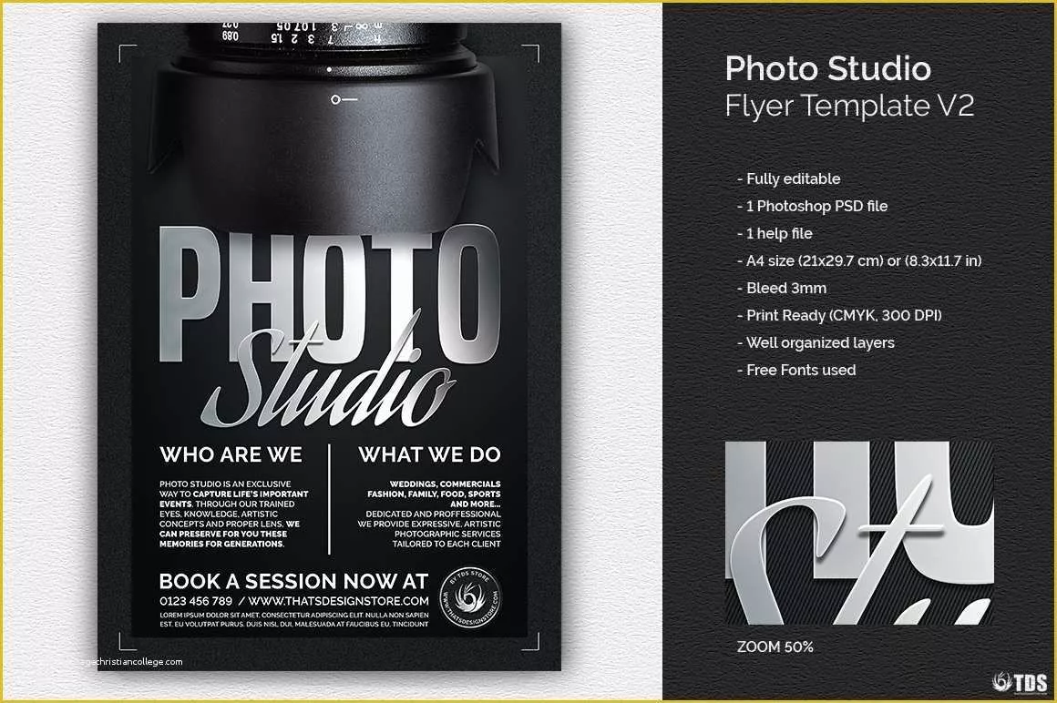 8.5 X 11 Flyer Template Free Of Studio Flyer Template for Shop Design Psd V2