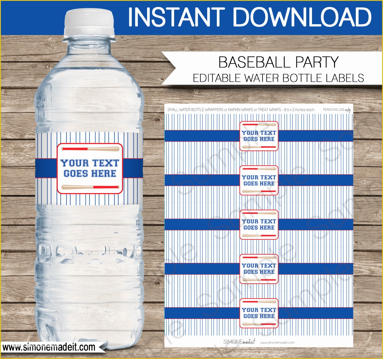 8 Oz Water Bottle Label Template Free Of Baseball Party Water Bottle Labels