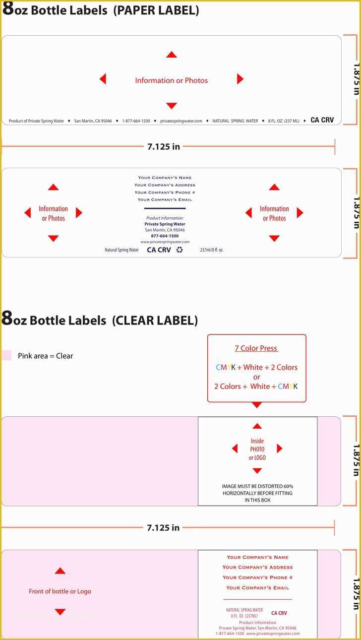 8 Oz Water Bottle Label Template Free Of Label Template Templates for 8 Oz and 12 Oz Bottle T
