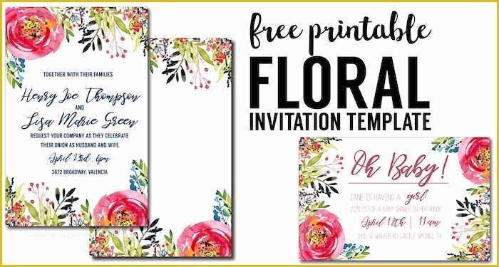 80&amp;#039;s theme Party Invitation Templates Free Of Floral Invitation Template Free Printable Paper Trail