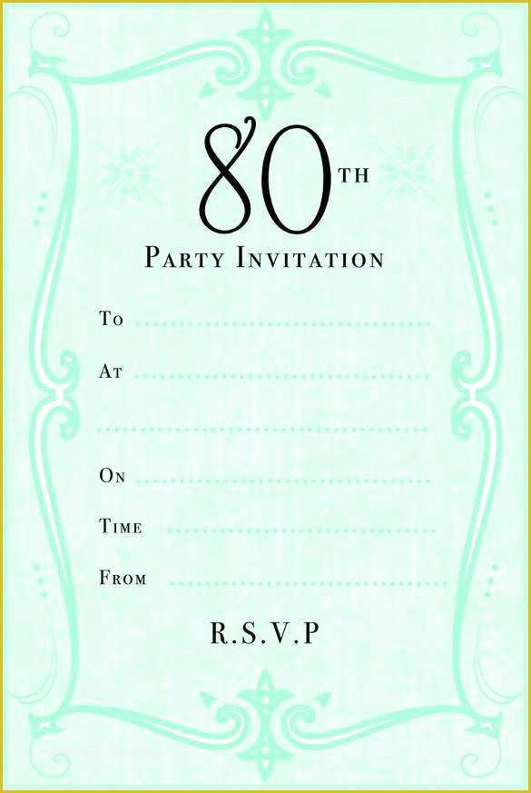 80s Party Invitations Template Free Of 10 Sample 80th Birthday Party Invitations