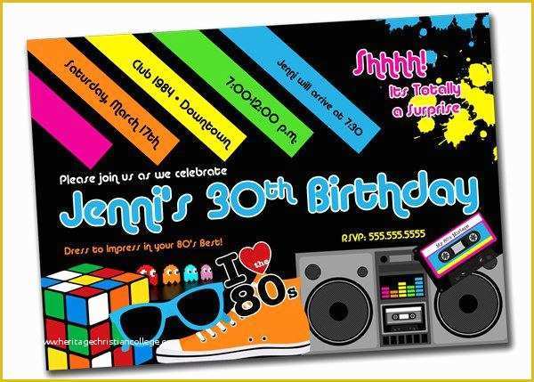 80s Party Invitations Template Free Of 20 Interesting 30th Birthday Invitations themes – Wording