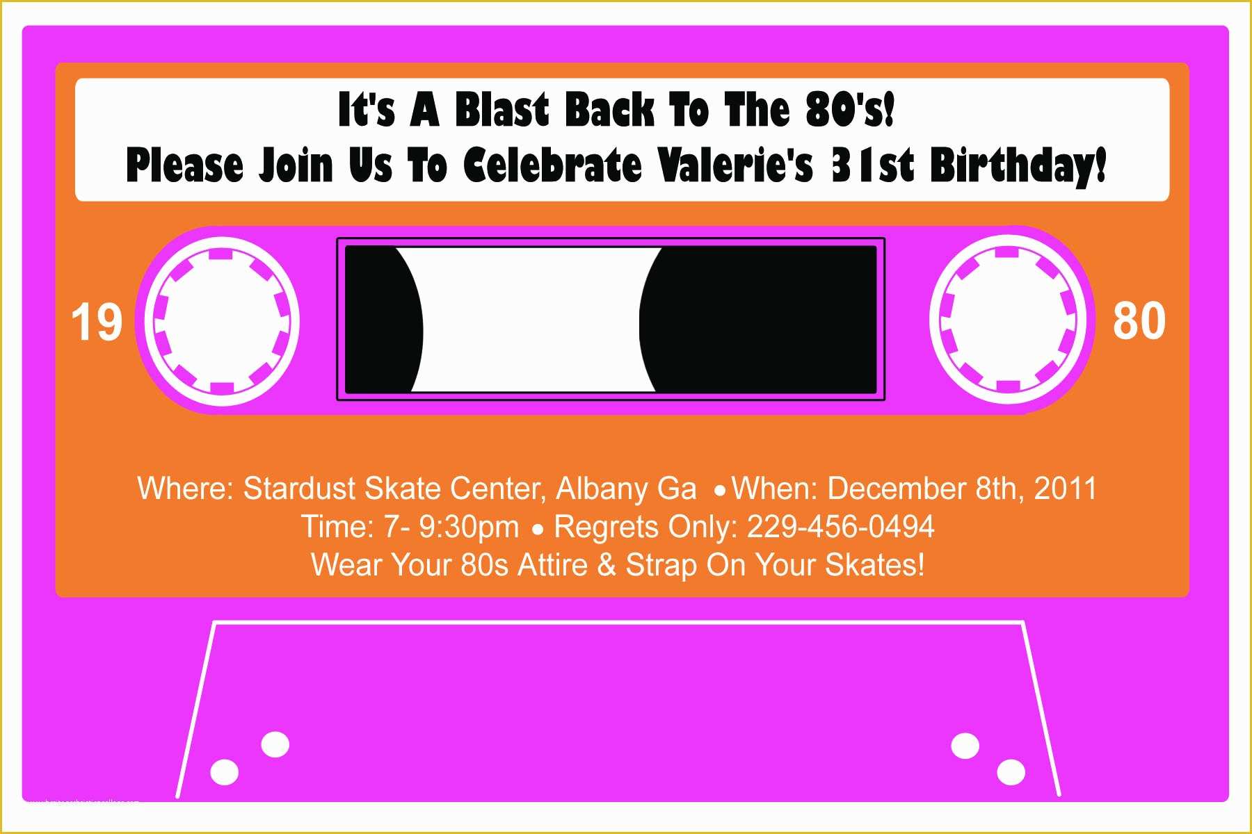 80s Party Invitations Template Free Of 80s Party Invitation Template