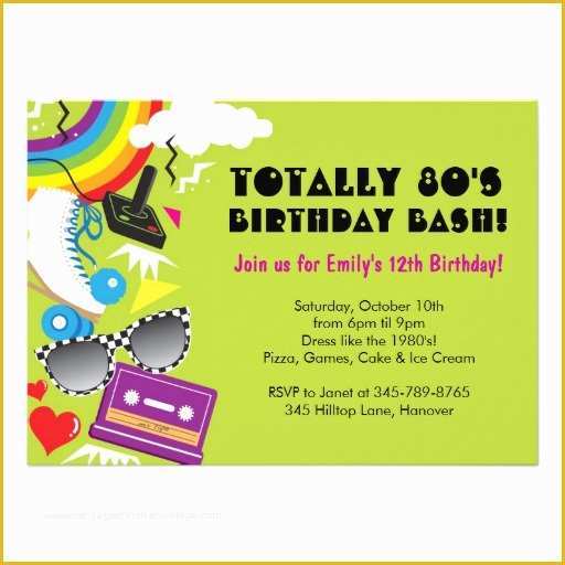 80s Party Invitations Template Free Of 80s theme Invitation Templates