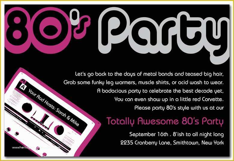  80S Party Invitations Template Free 