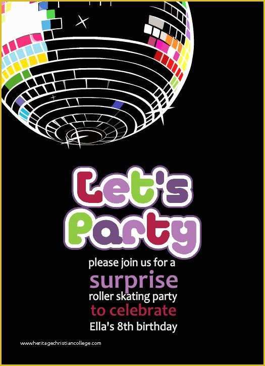 80s Party Invitations Template Free Of Free Printable Disco Party Invitations Templates