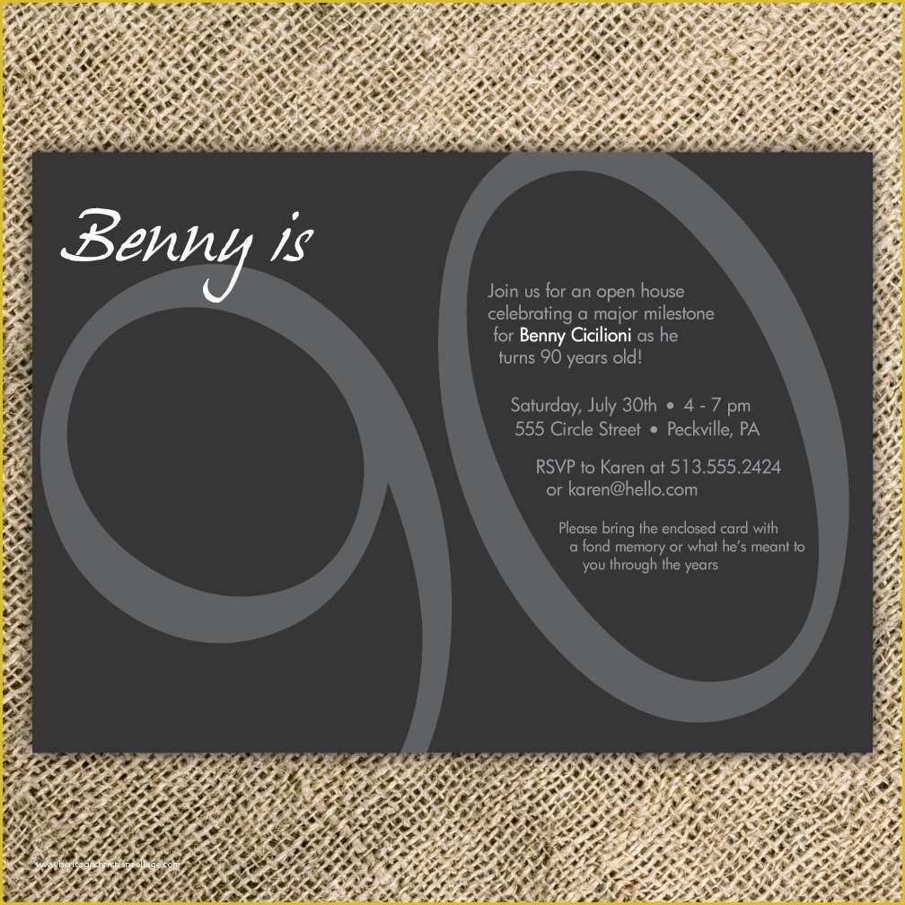 90th Birthday Party Invitations Templates Free Of 90th Birthday Invitation Templates