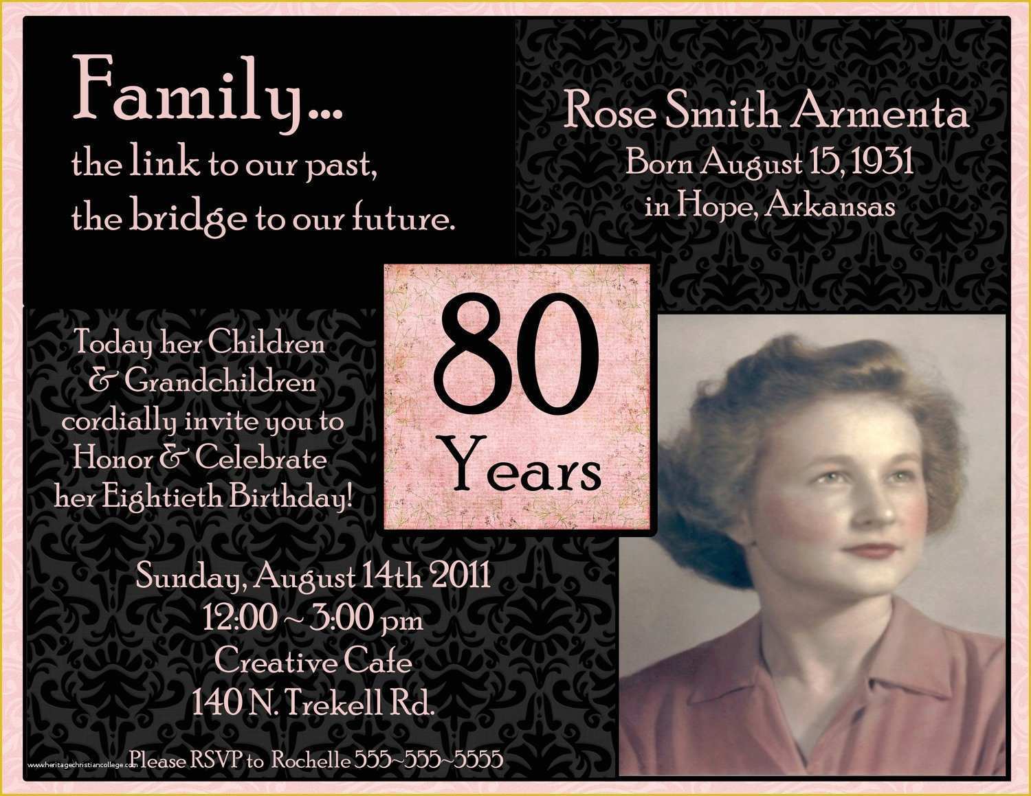 90th Birthday Party Invitations Templates Free Of 90th Birthday ...