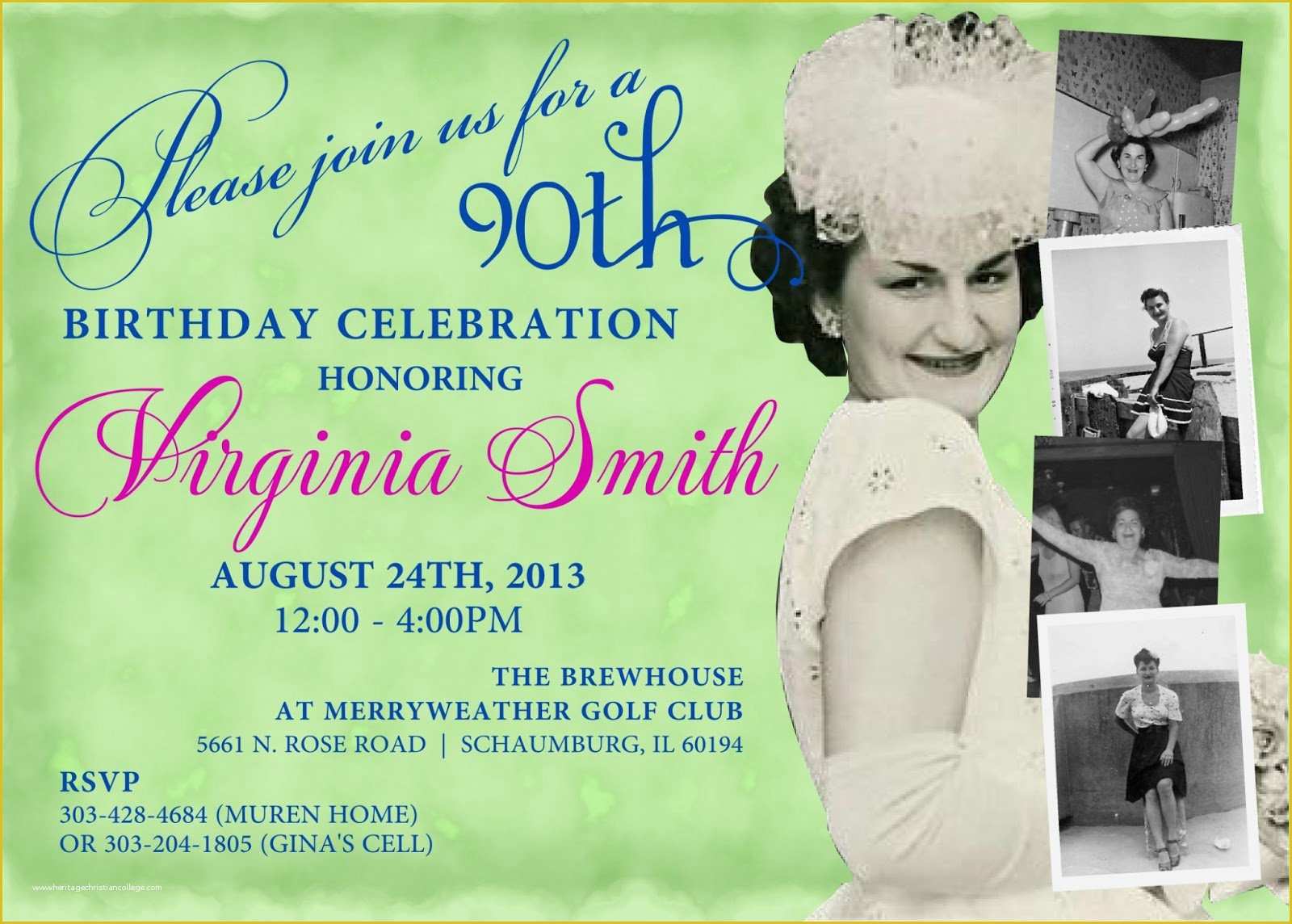 90th Birthday Party Invitations Templates Free Of 90th Birthday Invitations Free