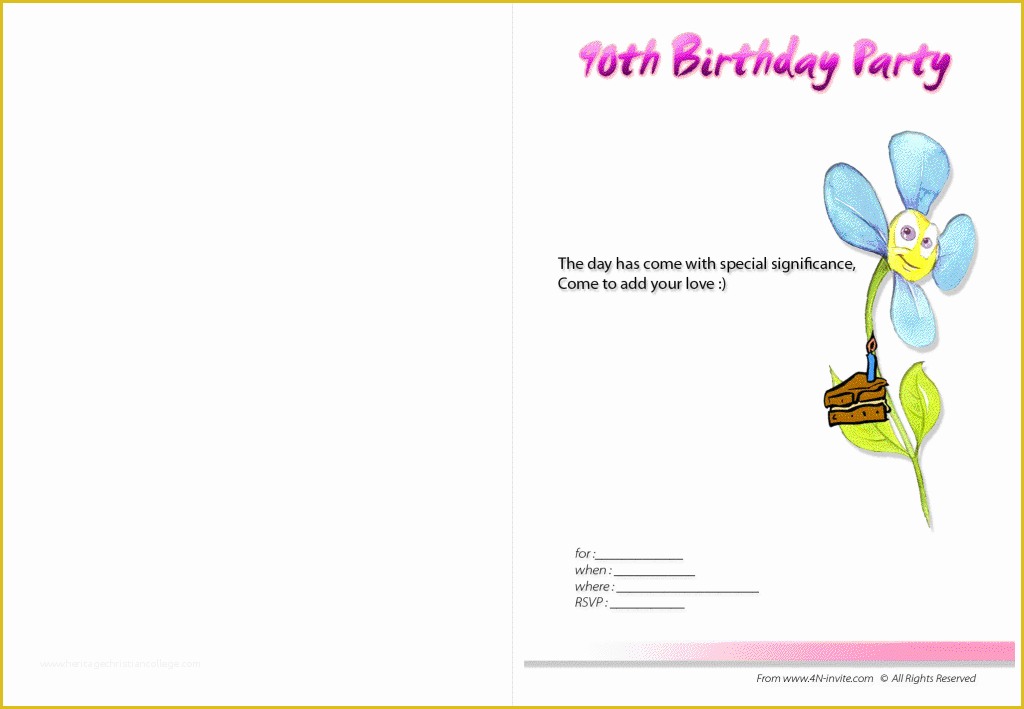 90th Birthday Party Invitations Templates Free Of 90th Birthday Invitations Free Printable