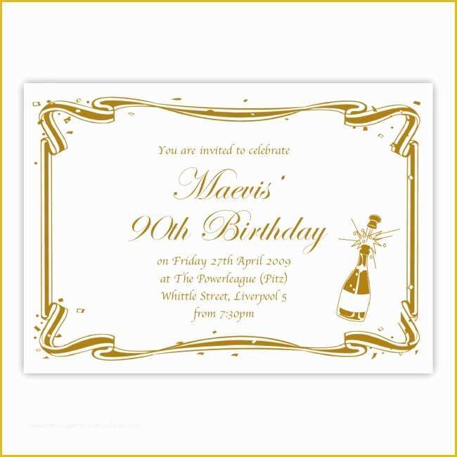 90th Birthday Party Invitations Templates Free Of 90th Birthday Party Invitations 90th Birthday Party