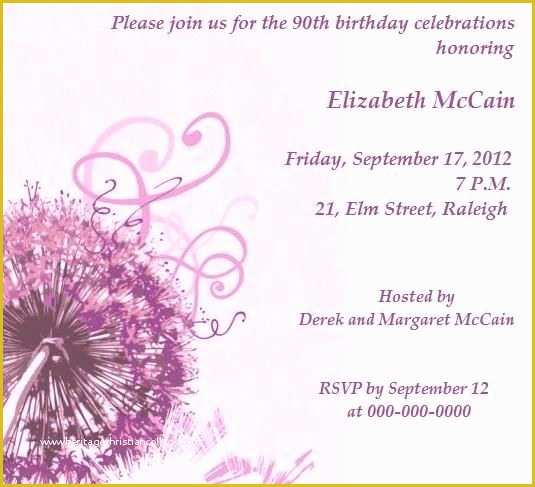 90th Birthday Party Invitations Templates Free Of 90th Birthday Party Invitations to Laud the Spirit Of Old
