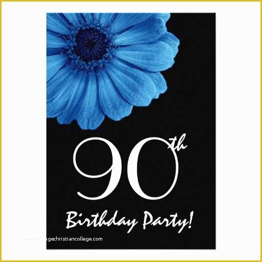 90th Birthday Party Invitations Templates Free Of 90th Birthday Template Blue Daisy Personalized Invitations