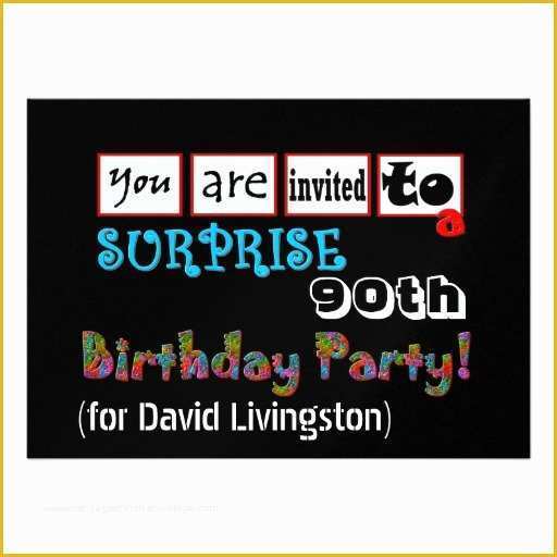 90th Birthday Party Invitations Templates Free Of 90th Surprise Birthday Party Invitation Template 5&quot; X 7